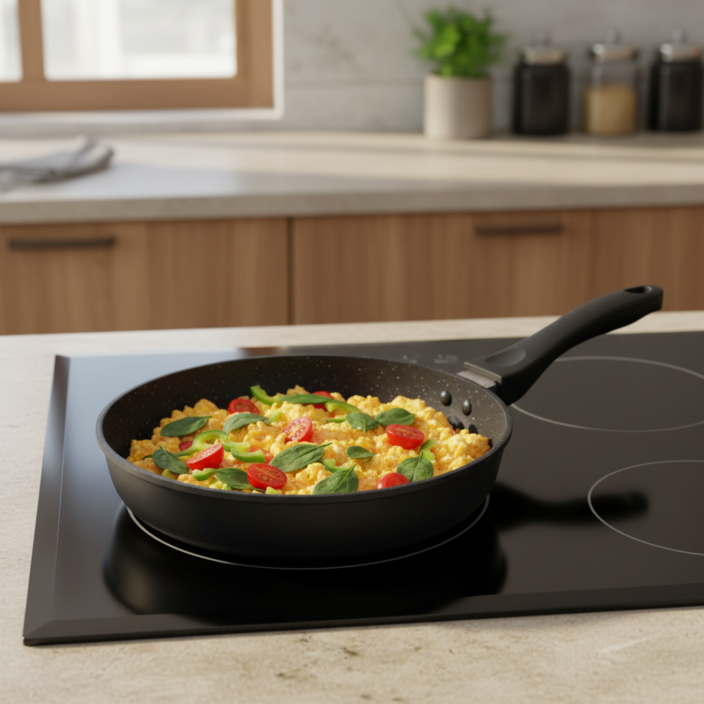 Royalford GoldenChef Granite-Coated Die-Cast Fry Pan Black - 24cm