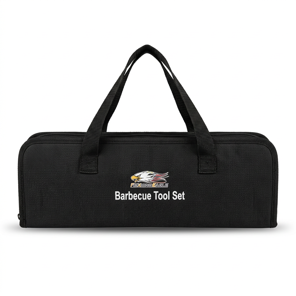 Metal BBQ Tools Set in Carry Bag Black