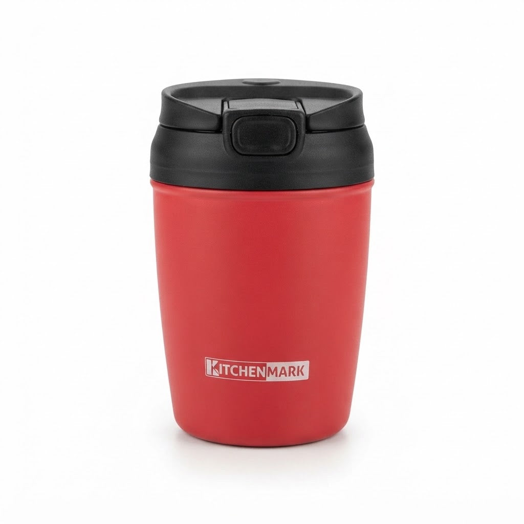 Kitchenmark Travel Mug - 350ml - Sage Green / Red