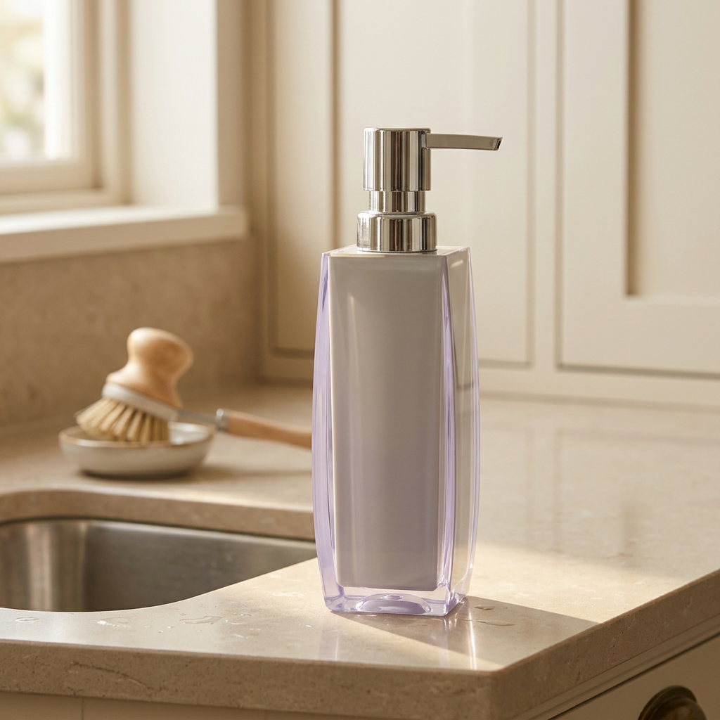 Acrylic Liquid Soap Dispenser Pale Grey - 400ml