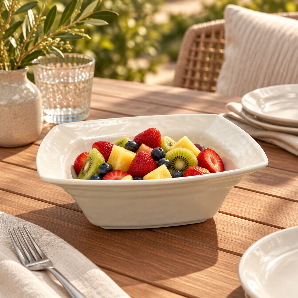 Elite Melamine Deep Bowl Cream - 10 Inch