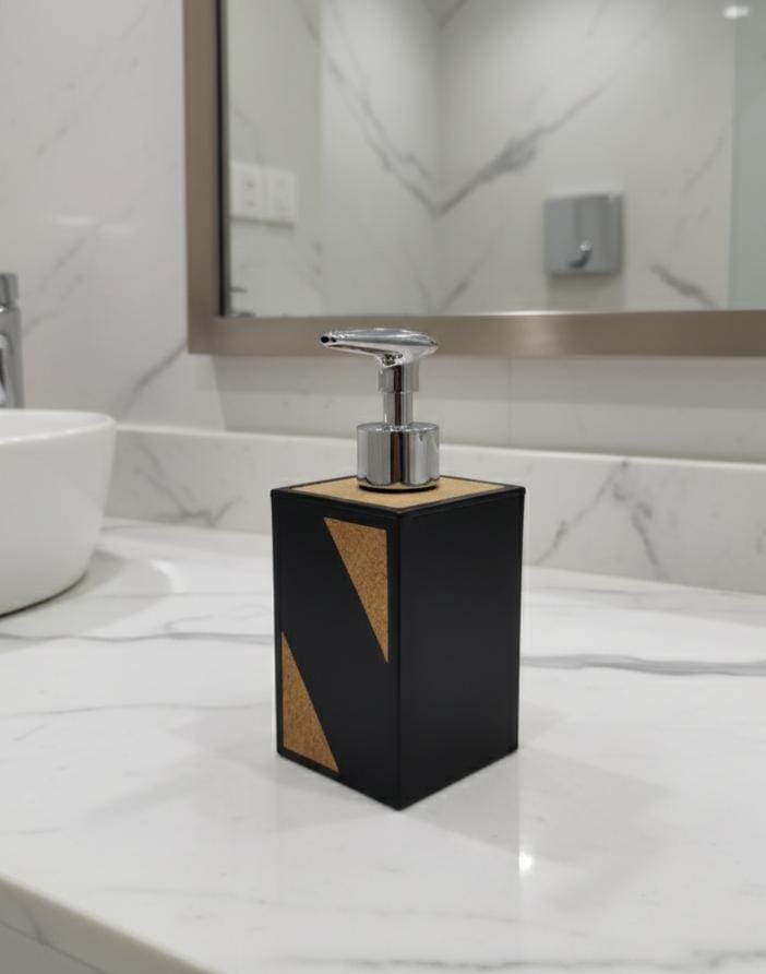 AKDC Plastic Liquid Soap Dispenser – Sleek Black Design, Modern Look for Home or Office Washrooms