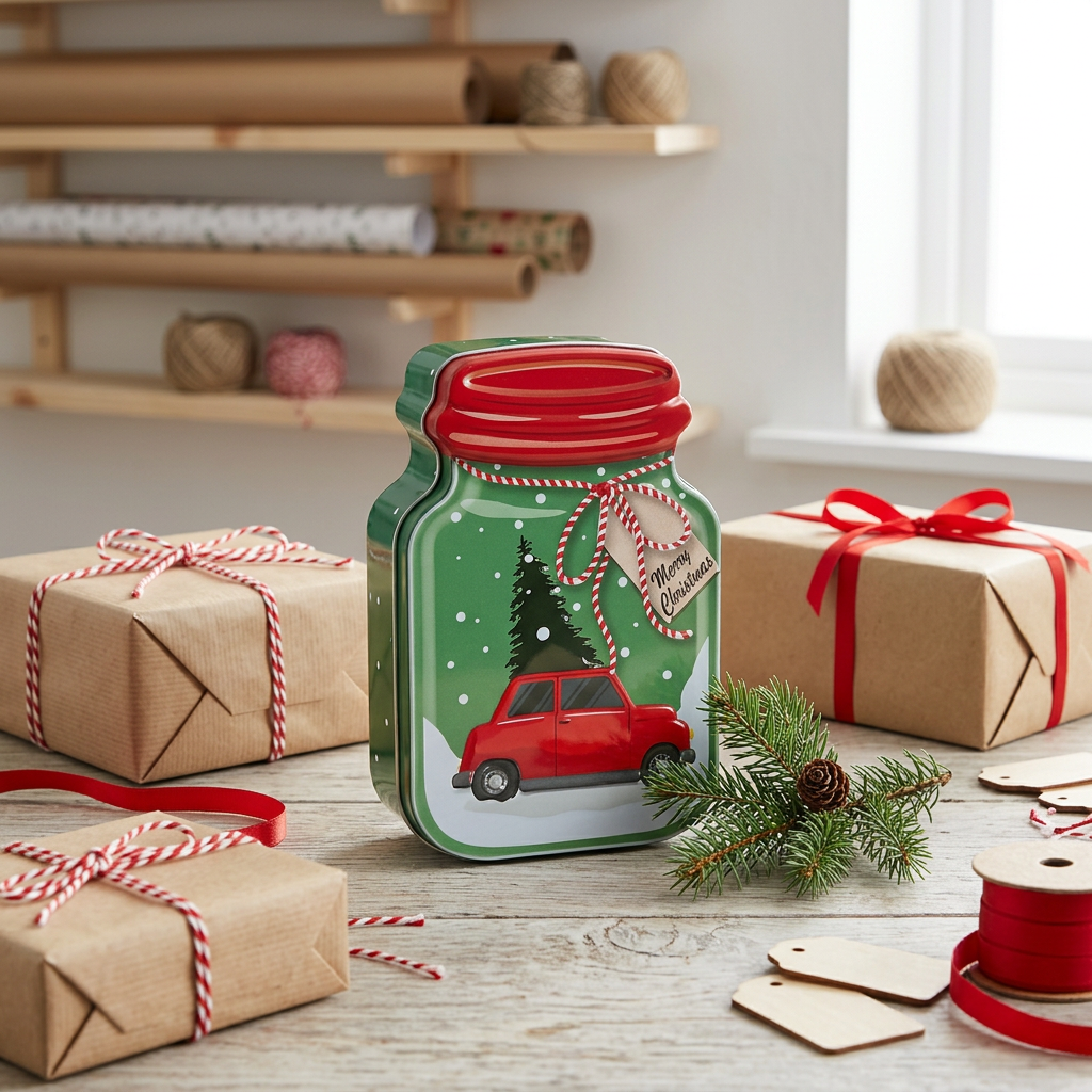 Metal Christmas Candy Box - 15×10cm