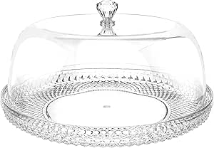 12 Inch Clear Food Grade Acrylic Diamond Pattern Cake Dessert Platter with Cloche Bell Cover - Al Kabayel Discount Centre12 Inch Clear Food Grade Acrylic Diamond Pattern Cake Dessert Platter with Cloche Bell CoverStylish ServewareAKDCAl Kabayel Discount Centre