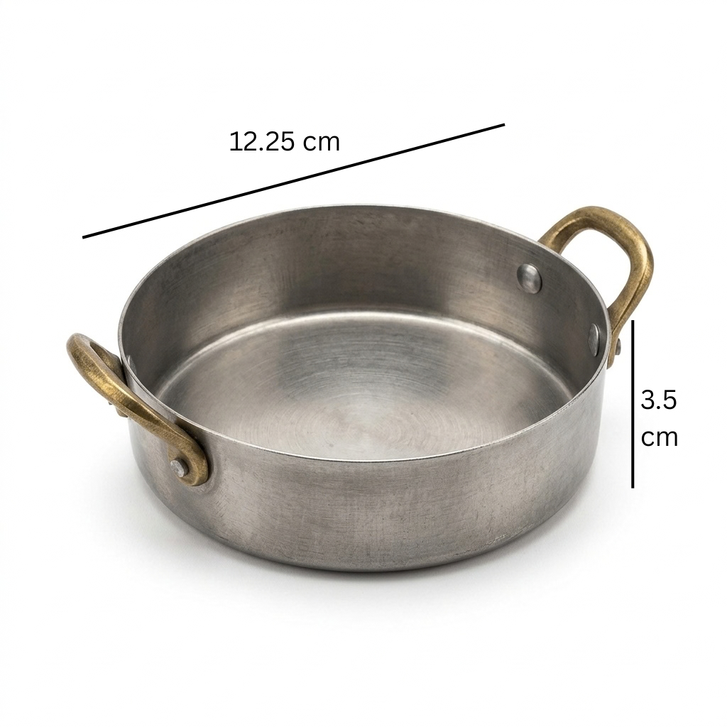 Kitchen Master Stainless Steel Mini Casserole with Gold-Tone Handles – 12.25 × 3.5 cm