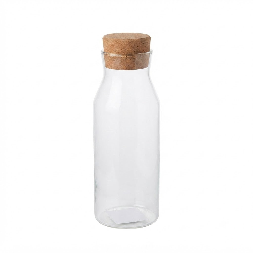 House Mart Glass Bottle with Cork Lid - 1100ml