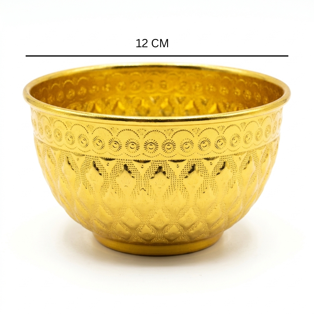 Diamonds Aluminium Mixing Bowl 12 cm – Gold Embossed Design