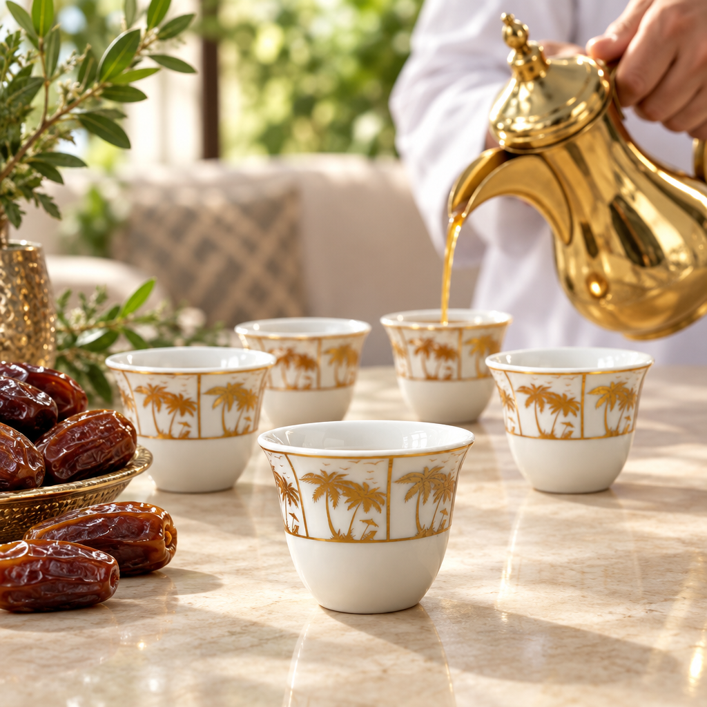 12-Piece Ceramic Cawa Cup Set - 80ml