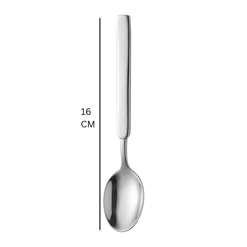 Stainless Steel Spoon Set of 6 - 16cm Silver
