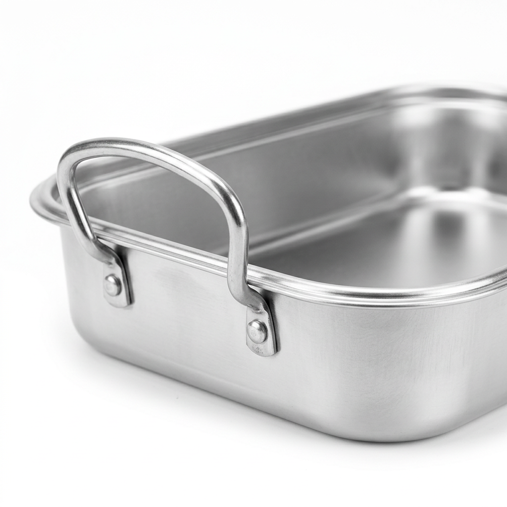 Jiham Stainless Steel Tray with Twin Handles Silver – 36×26cm