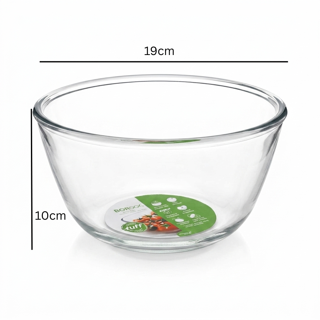 Borosil Glass Mixing Bowl – 19×10 cm – 1.3 Ltr