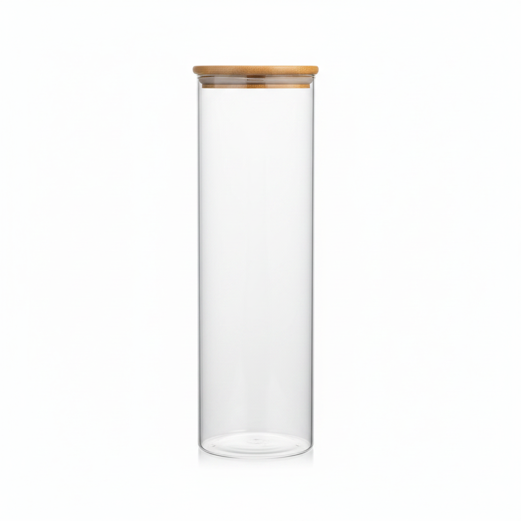 Glass Storage Jar with Bamboo Lid - 1800ml