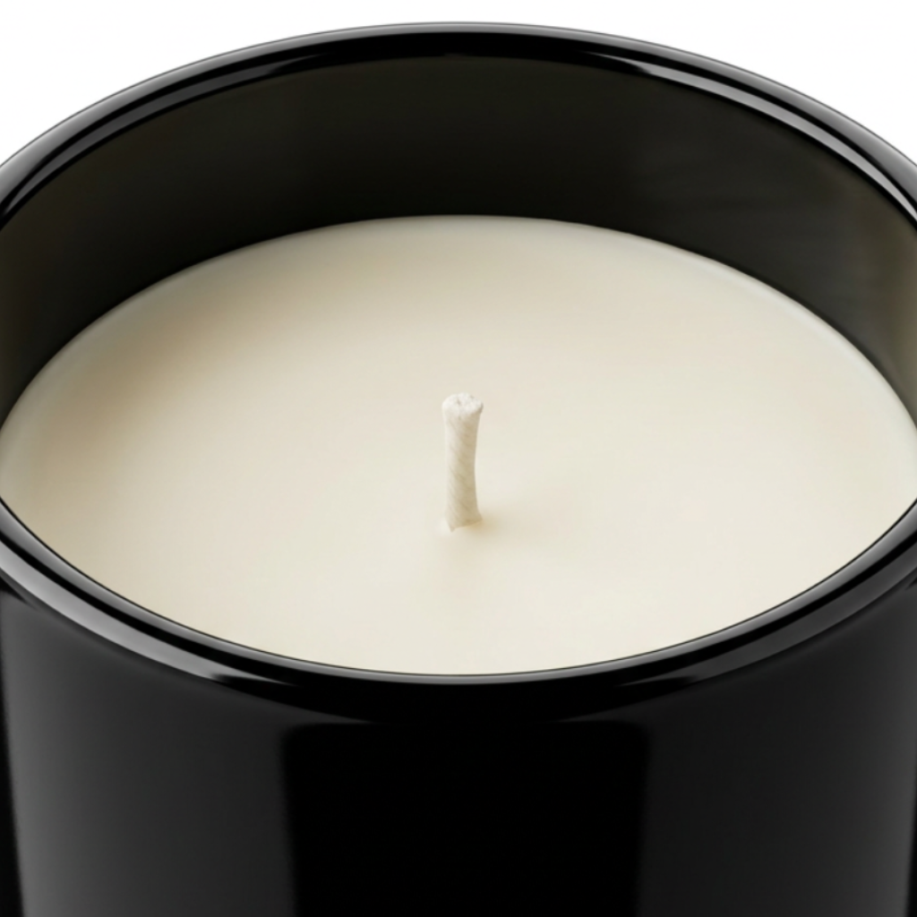 Scented Candle in Glass Jar Black – 9cm
