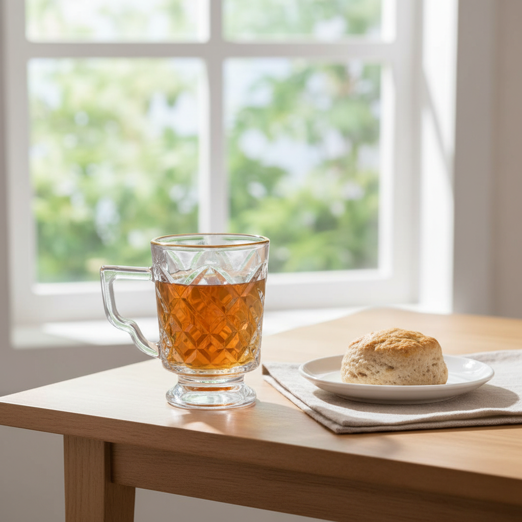 Faceted Glass Mug - 300ml