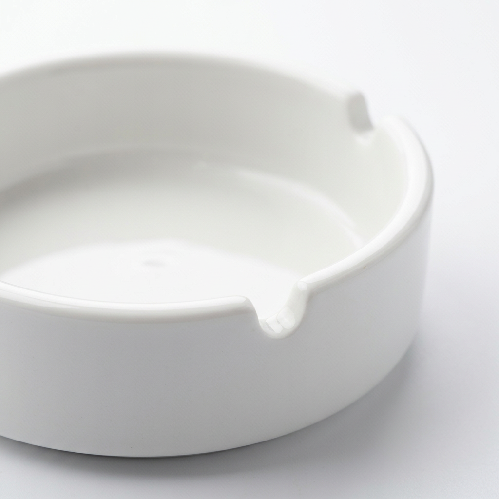 Porceletta Ceramic Ashtray White - 4 Inch