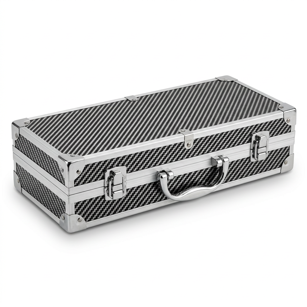 Metal BBQ Tools Set with Carrying Box Silver & Black