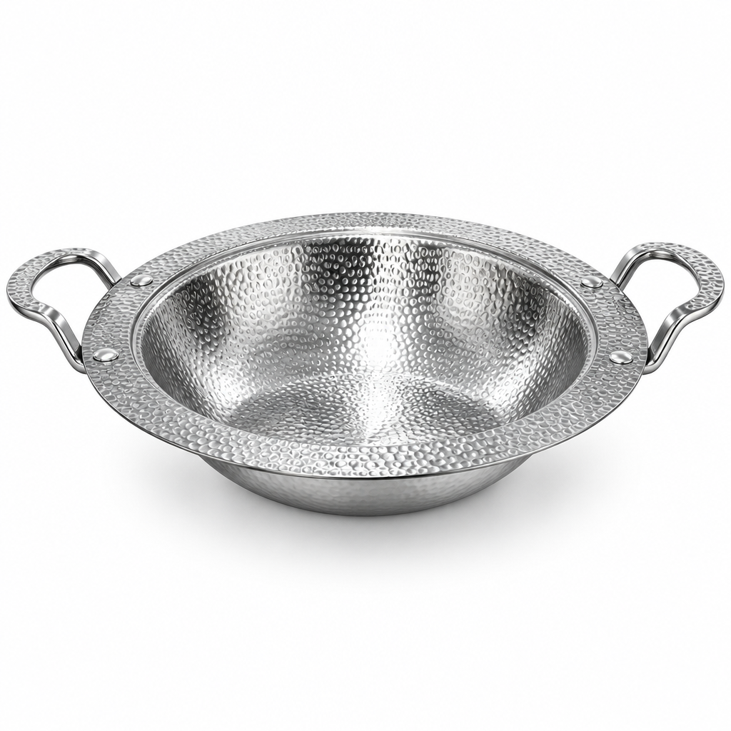 Stainless Steel Pan with Two Handles Silver - 24cm