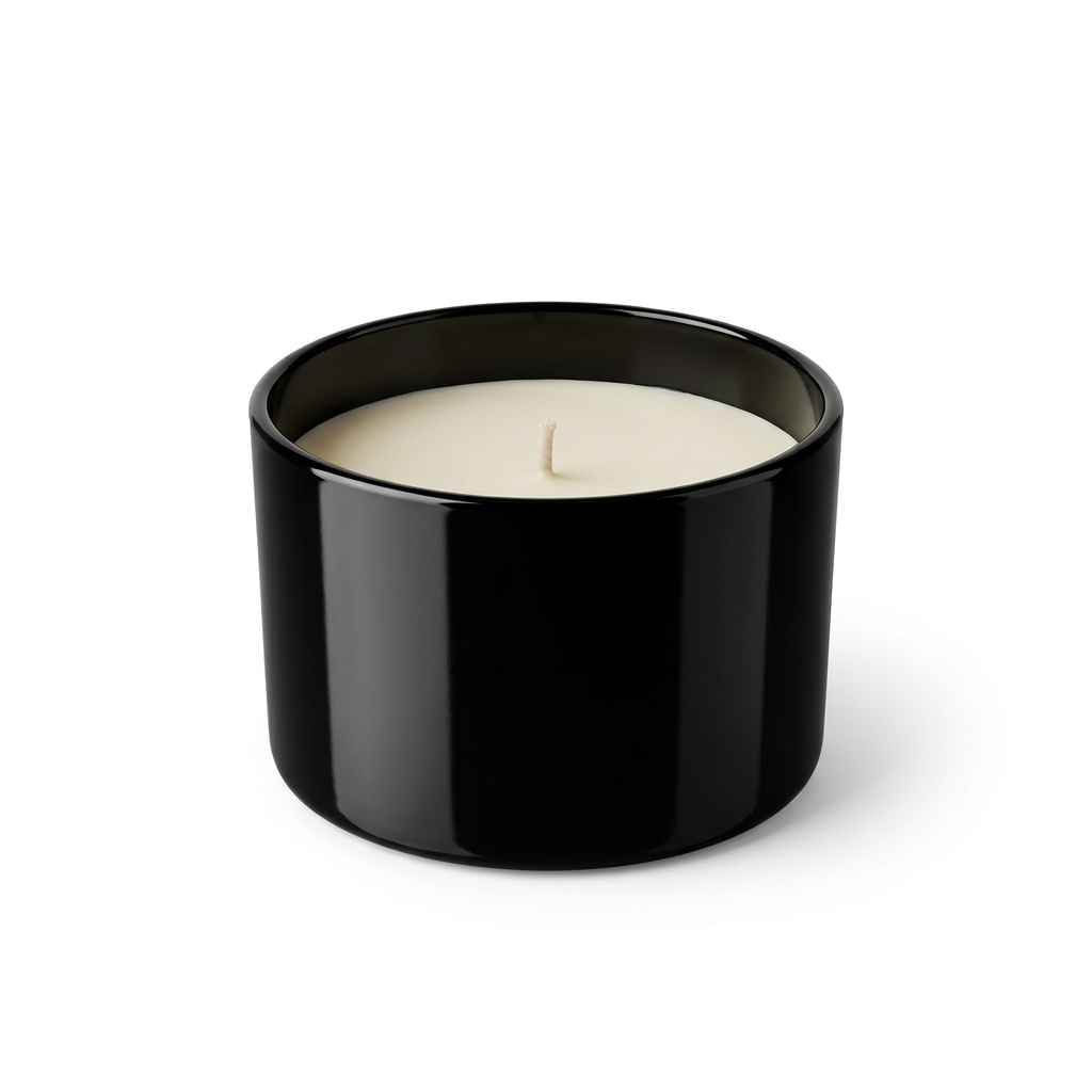 Scented Candle in Glass Jar Black – 9cm
