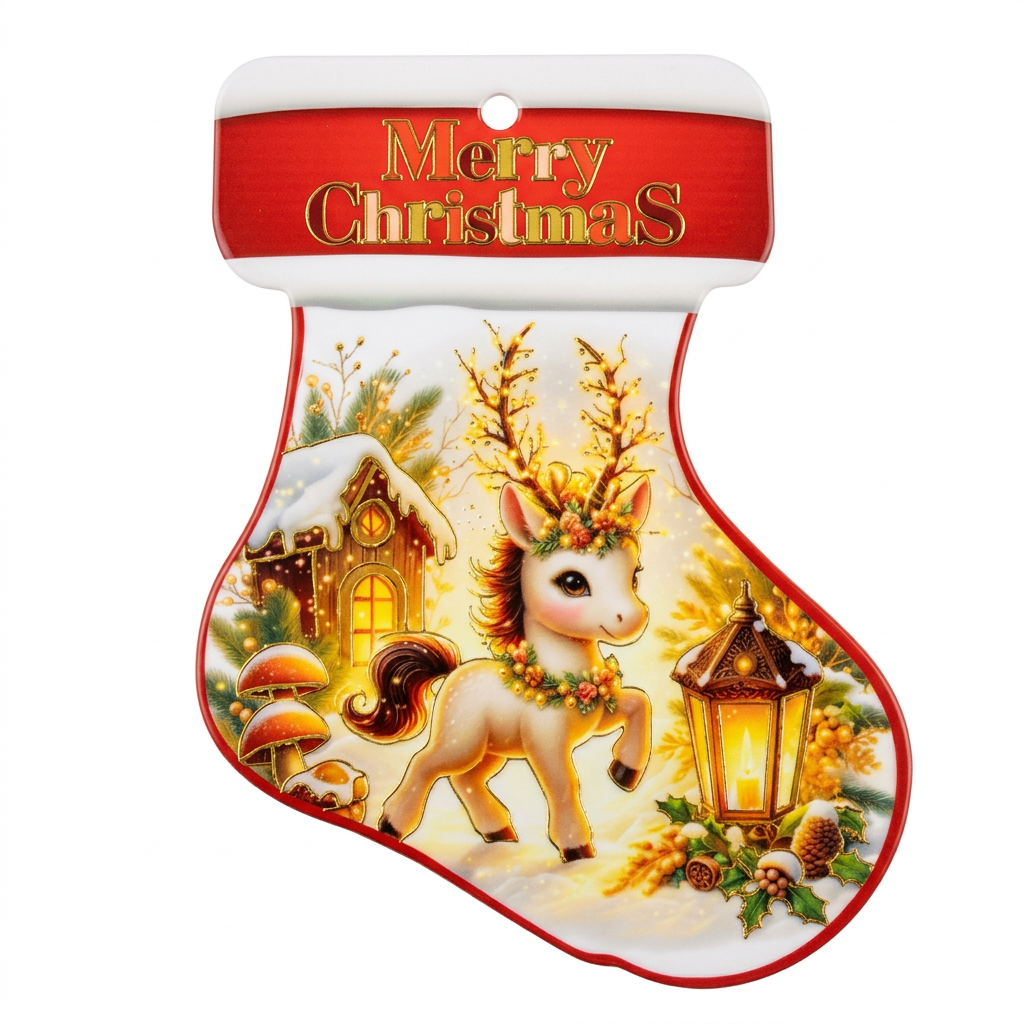 Ceramic-Coated Christmas Stocking Coaster - 24cm