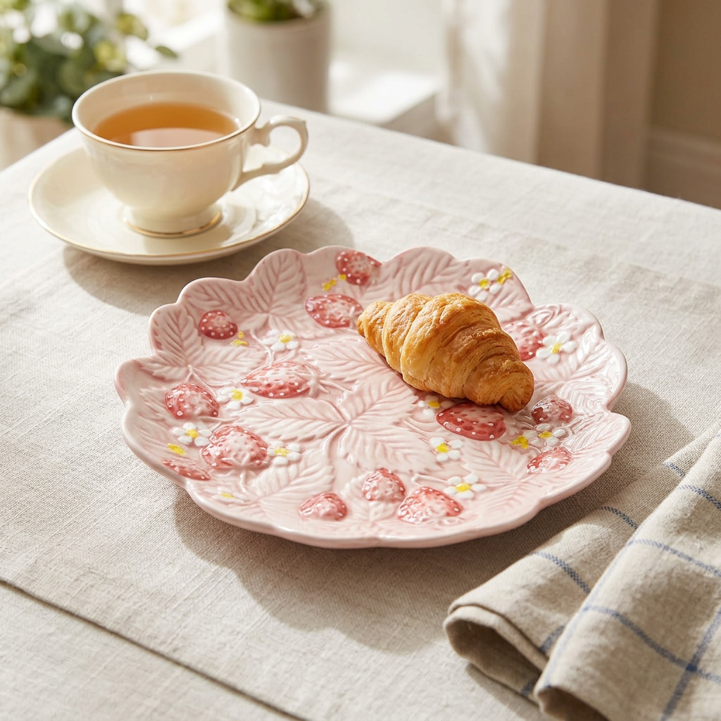 Luhpar Ceramic Strawberry Design Plate - 7.5 Inch