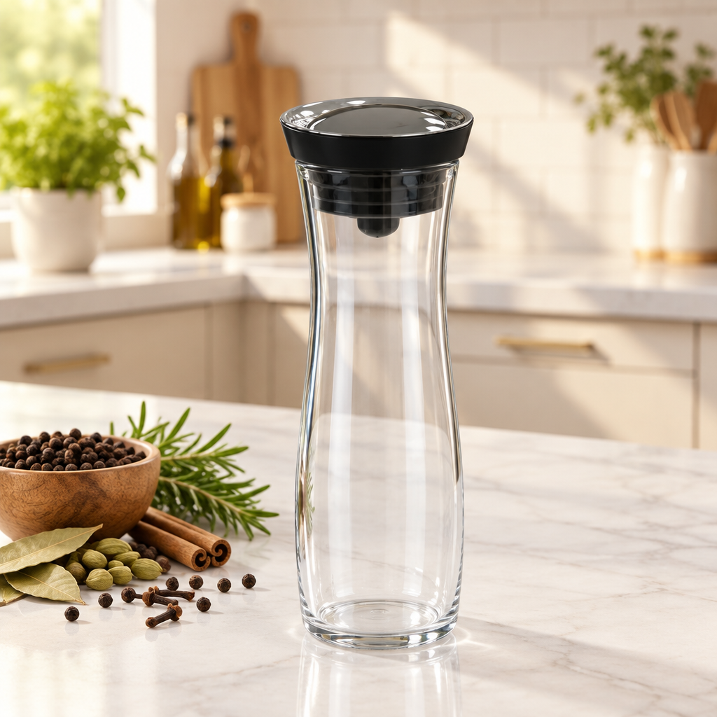 Clear Glass Spices Storage Jar with Lid – 1.5 Litres