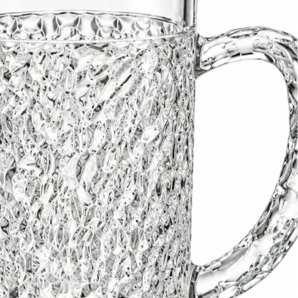 Textured Glass Jug with Handle - 1 Litre