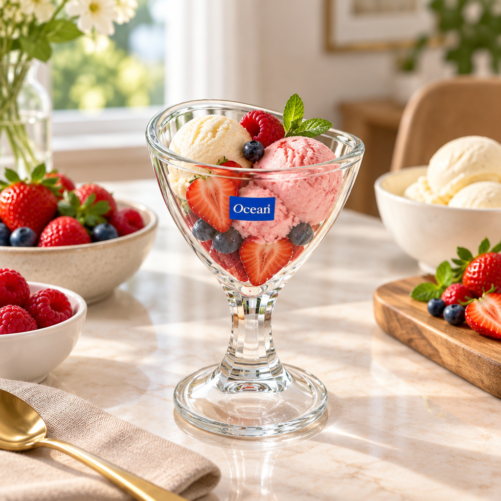 Ocean Delight Plain Glass Ice Cream Cup – 200 ml