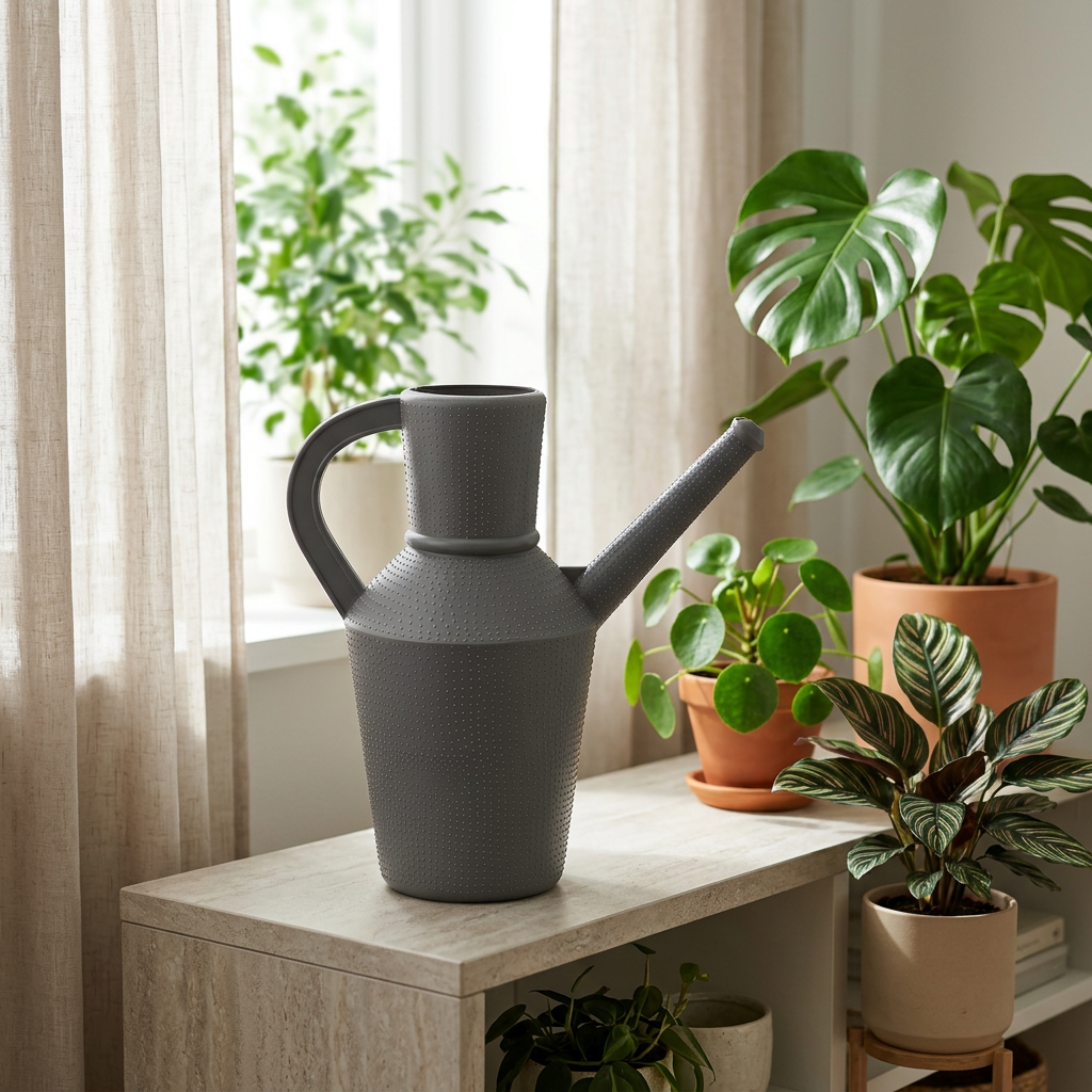 Plastic Garden Watering Jug Grey - 2 Litres