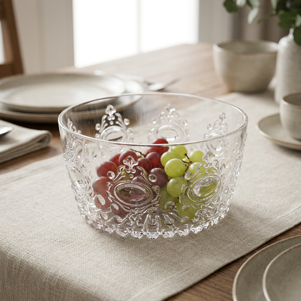 وعاء أكريليك بنقشة زهور مزخرفة – 14 سم