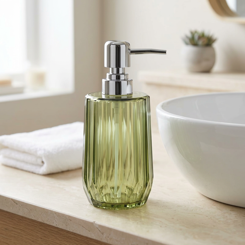 Acrylic Liquid Soap Dispenser Olive Green - 500ml