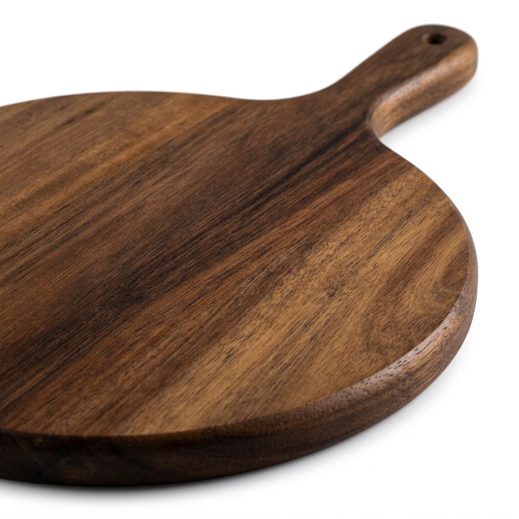 Vogue Wooden Pizza Serving Board with Handle - 24cm