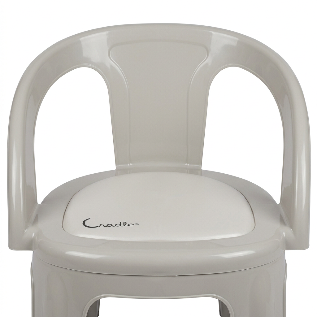 Cradle Plastic Kids Chair with Armrests Warm Grey - 36×30cm