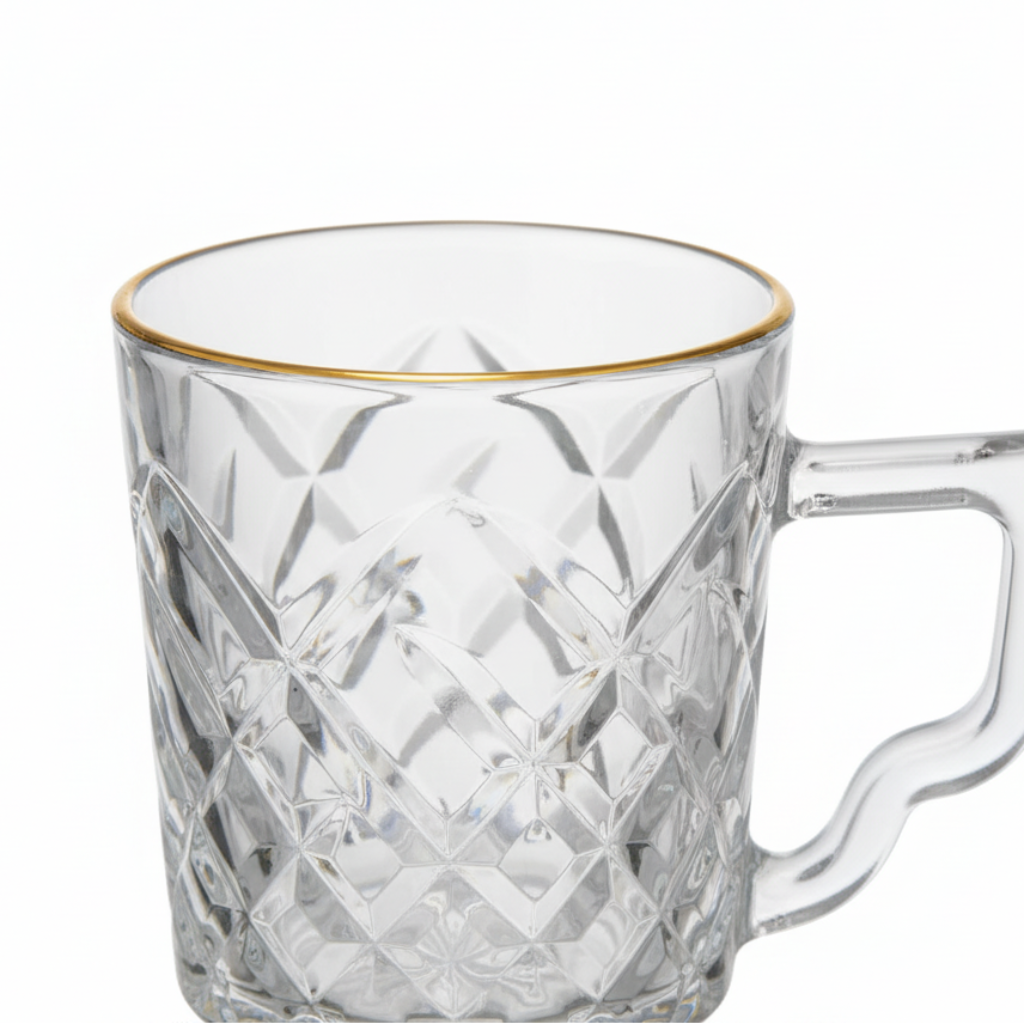 Faceted Glass Mug - 300ml