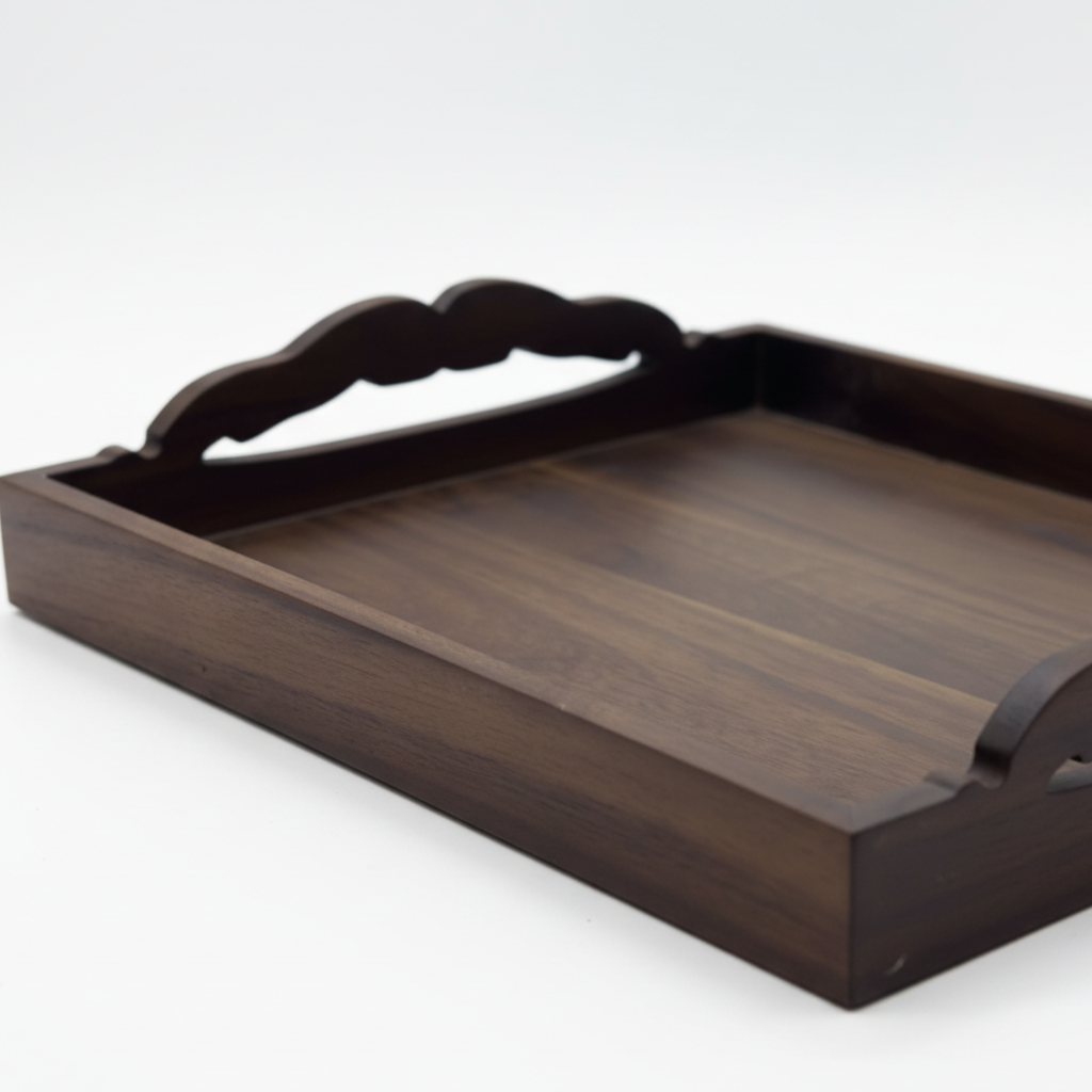 Luhpar Rectangular Wooden Tray Dark Brown - 40×25cm