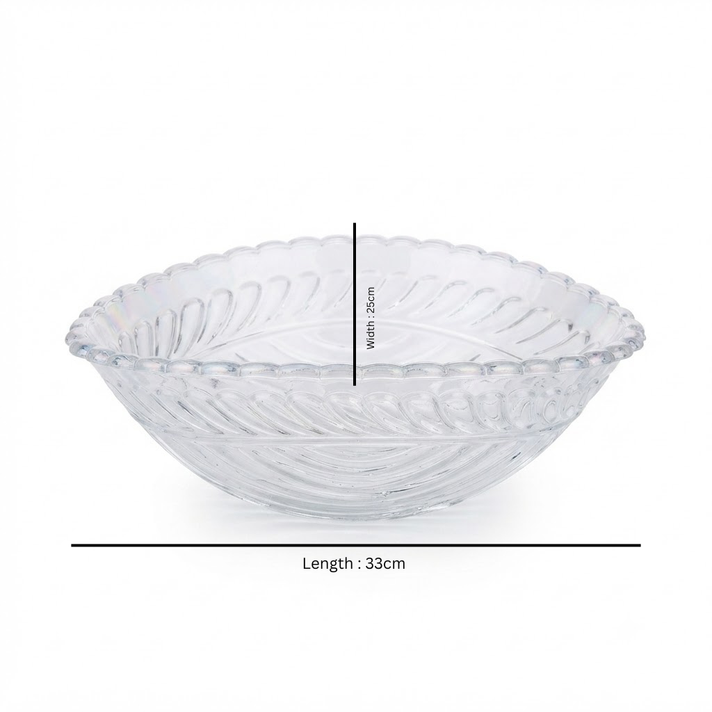 Clear Plastic Fruit Bowl - 33×25 cm