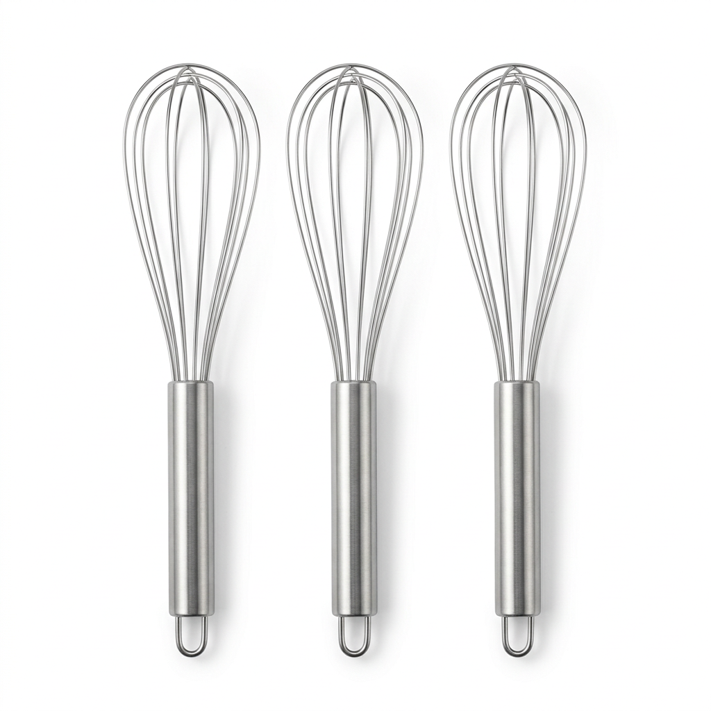 Deni Metal Balloon Whisk 3 Piece Set Silver - 25cm