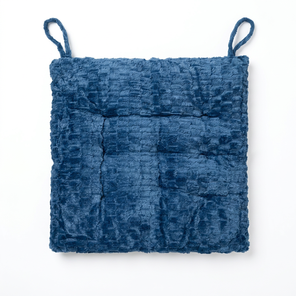 Textured Square Chair Seat Cushion Blue - 38×38cm