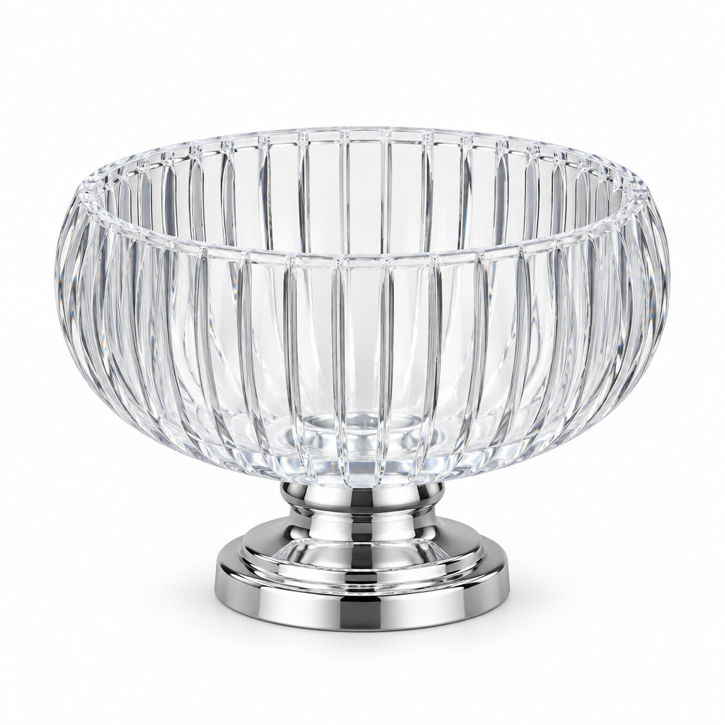 Metal-Footed Acrylic Fruit Bowl - 20×15cm