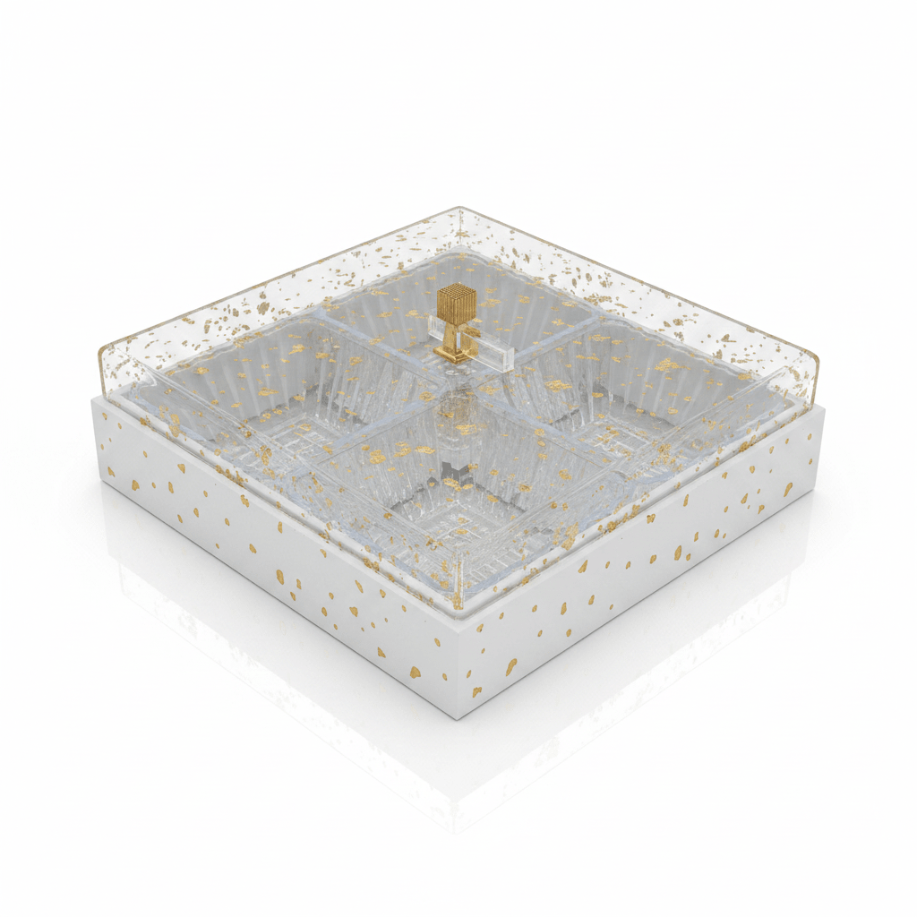 4 - Piece Acrylic Crystal Candy Bowl Set with White Wooden Tray & Acrylic Lid — 24×24 cm - Al Kabayel Discount Centre4 - Piece Acrylic Crystal Candy Bowl Set with White Wooden Tray & Acrylic Lid — 24×24 cmJars & Food SaversAKDCAl Kabayel Discount Centre