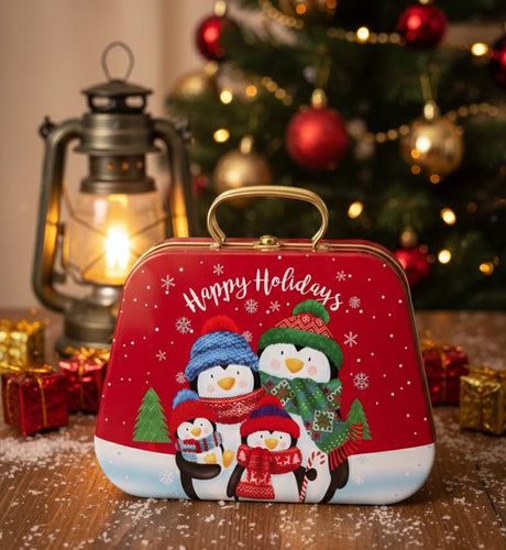 AKDC Red Metal Xmas Gift Box 20×15 cm – Bag Shape Holiday Gift Container