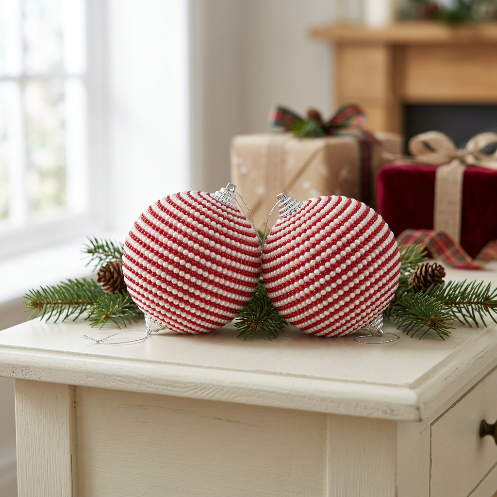 Plastic Christmas Décor Balls 2 Piece - 10cm