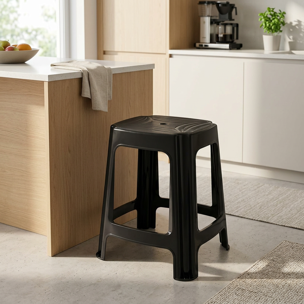 Family Plastic Stool Black - 55×37×30cm