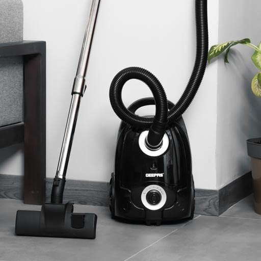 Geepas 2200 W Vacuum Cleaner- GVC19033| 3 L Dust Bag Capacity, 5 M Cord Length| Speed Control Function, Powerful Suction And Low Noise Desig| Pedal ON/OFF Switch And Auto Cord Rewinding|, Black