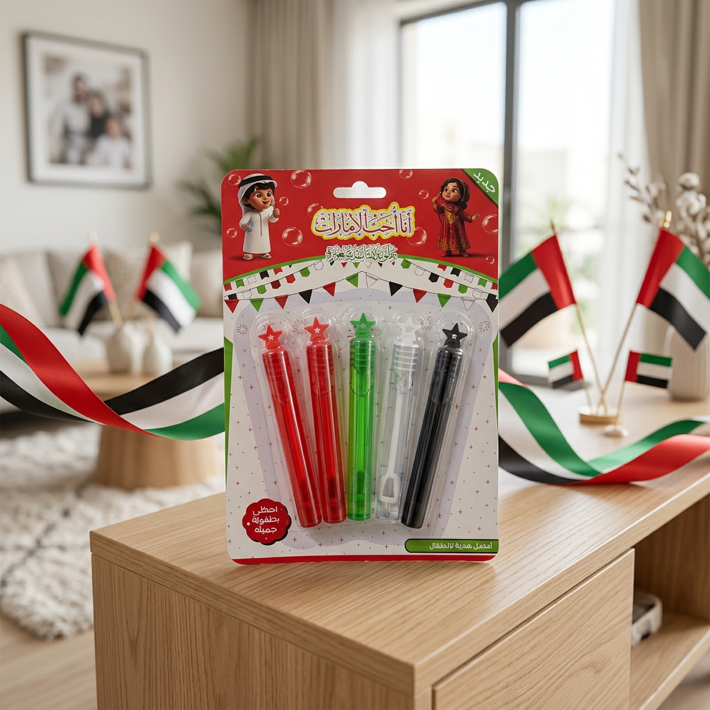 UAE Colours Bubble Wand Set 5 Pieces - 10cm