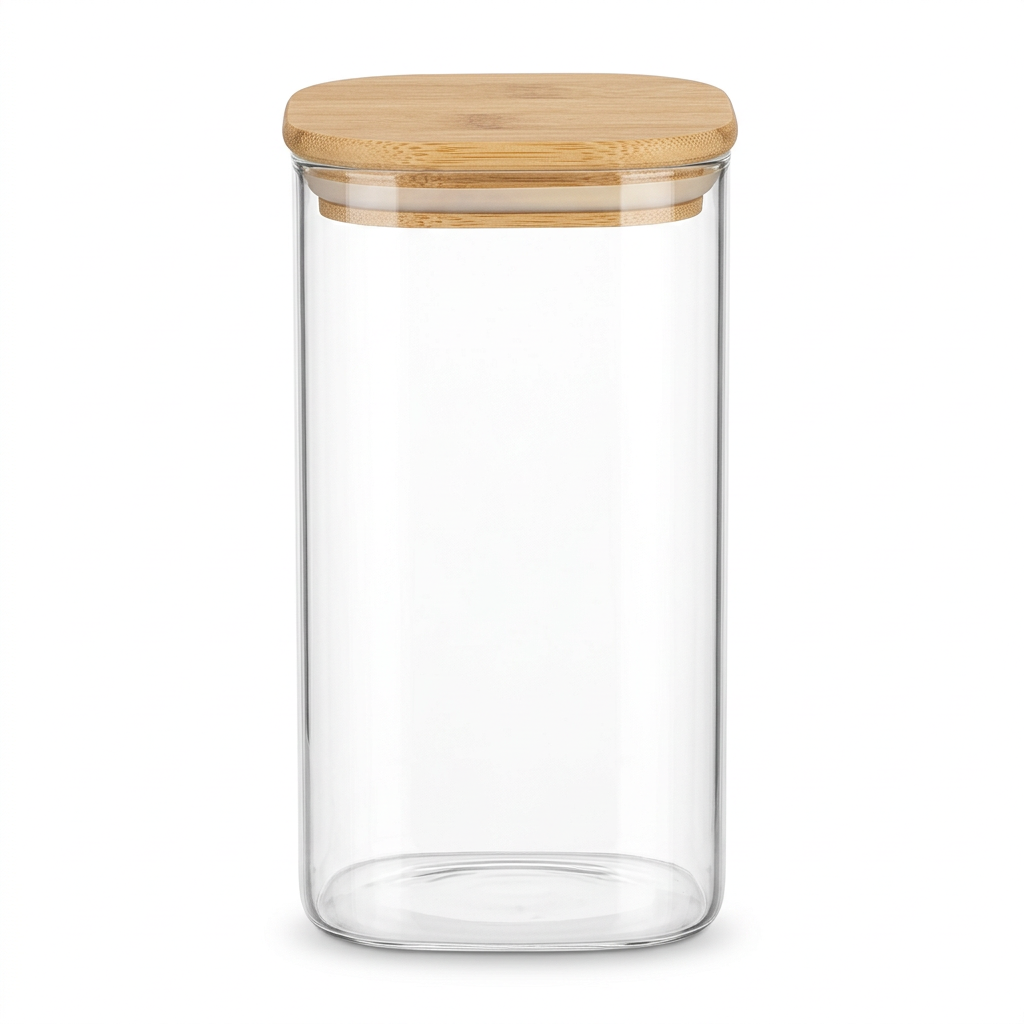 Yuniverse Glass Storage Jar with Bamboo Lid - 1 Litre