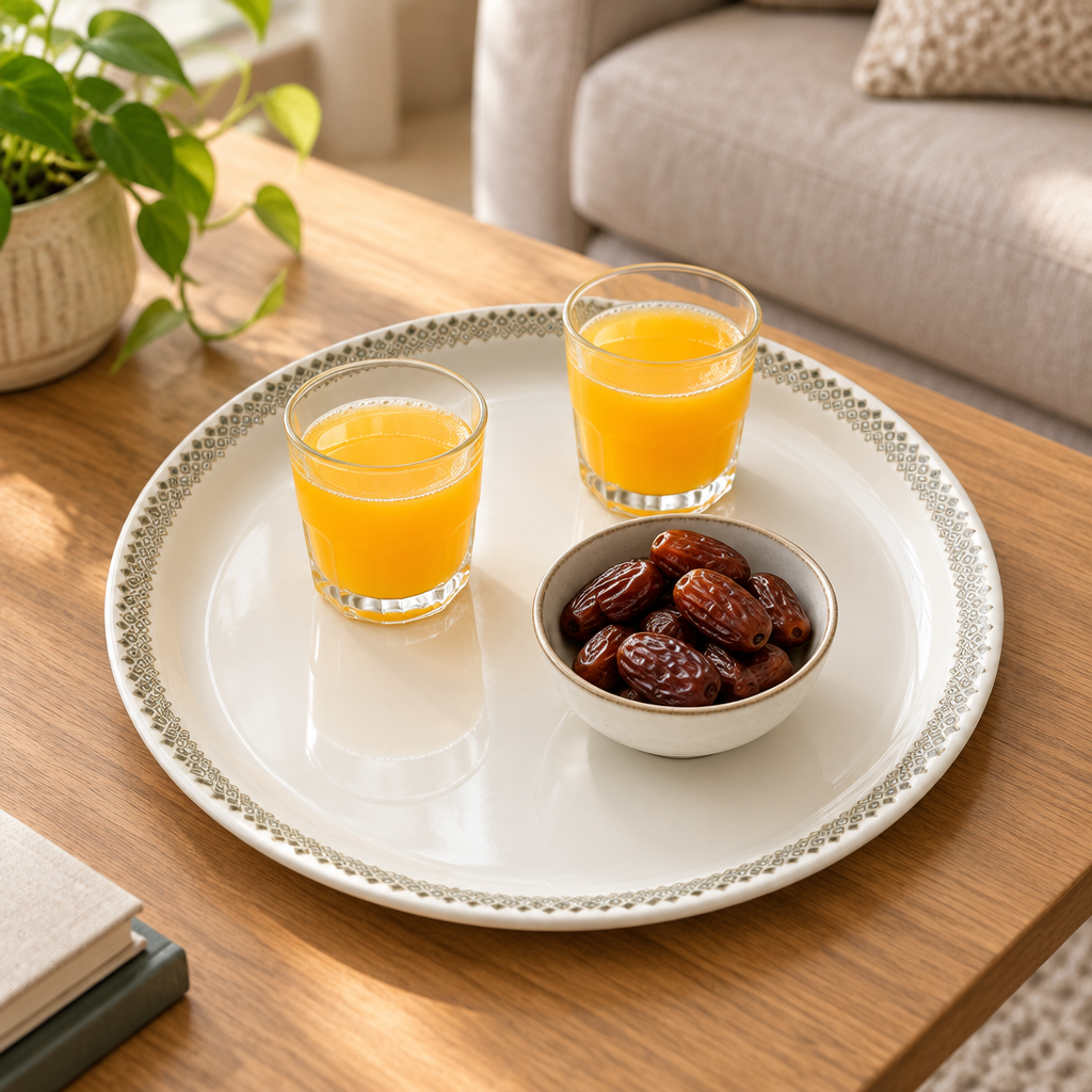 Henlee Melamine Round Serving Tray - 14 Inch