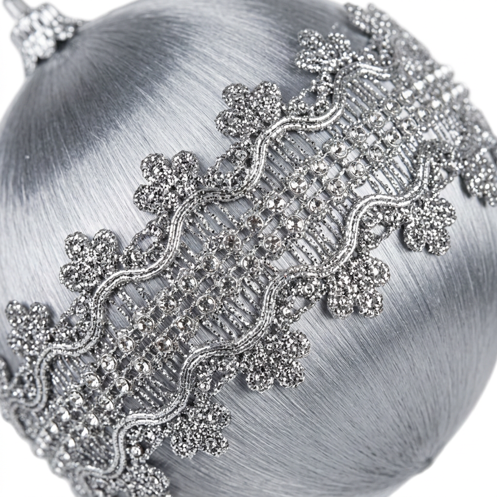 Plastic Christmas Hanging Balls 2 Piece Grey - 10cm