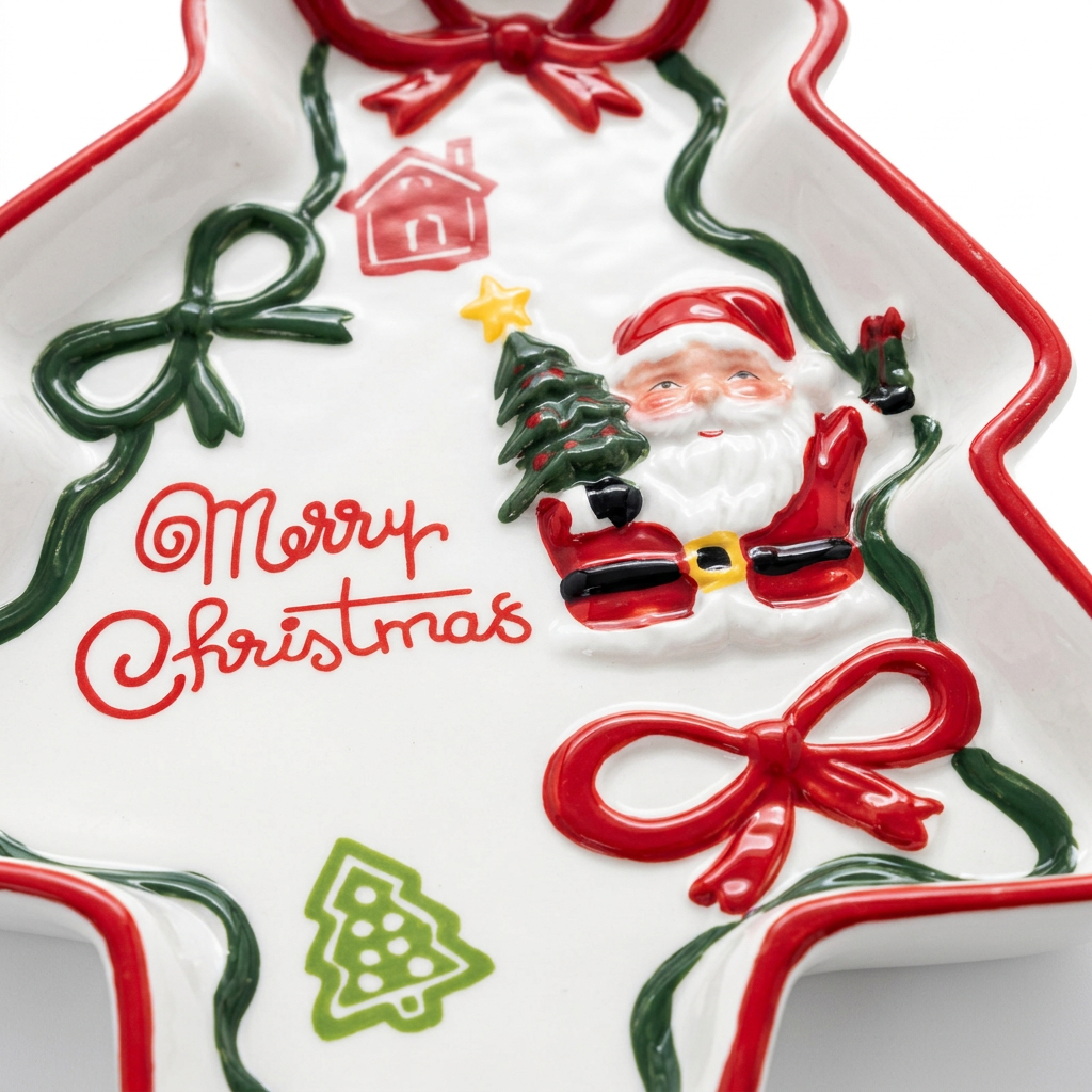 Ceramic Christmas Tree Candy Tray - 23×18cm
