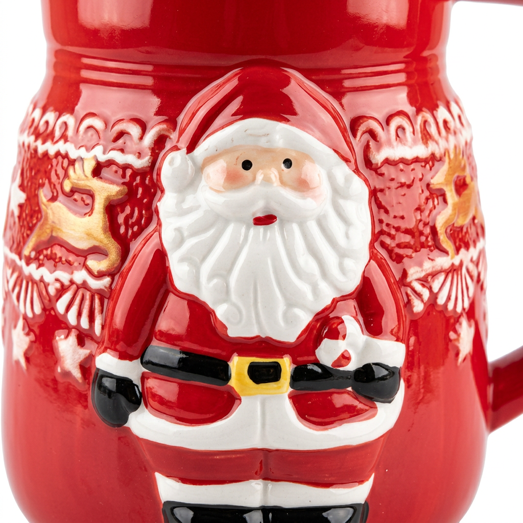 Ceramic Christmas Jug with Lid - 1 Litre