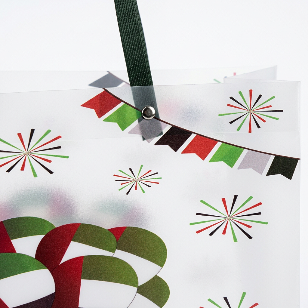 UAE National Day Plastic Gift Bag with Handles - 30×35cm